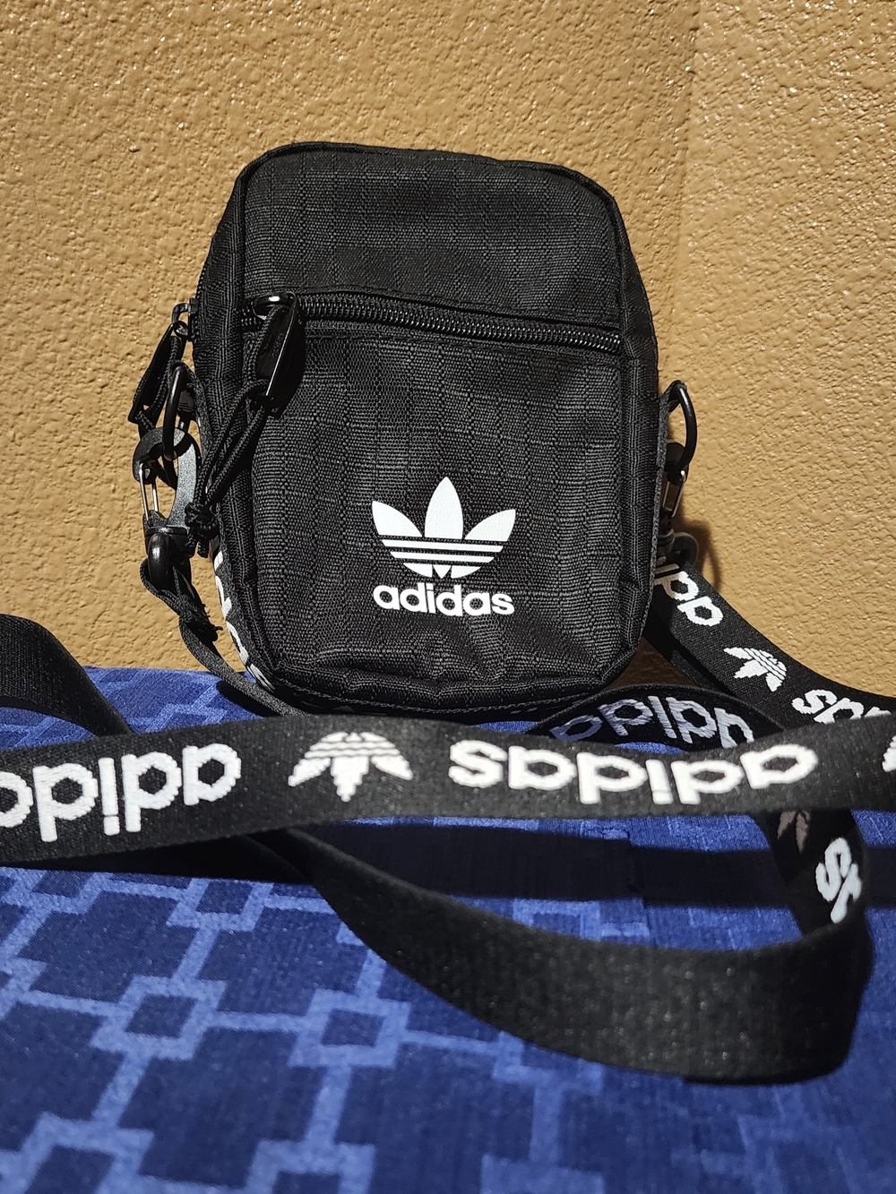 Adidas Originals Festival Cross Black Crossbody Phone Bag with Logo Strap